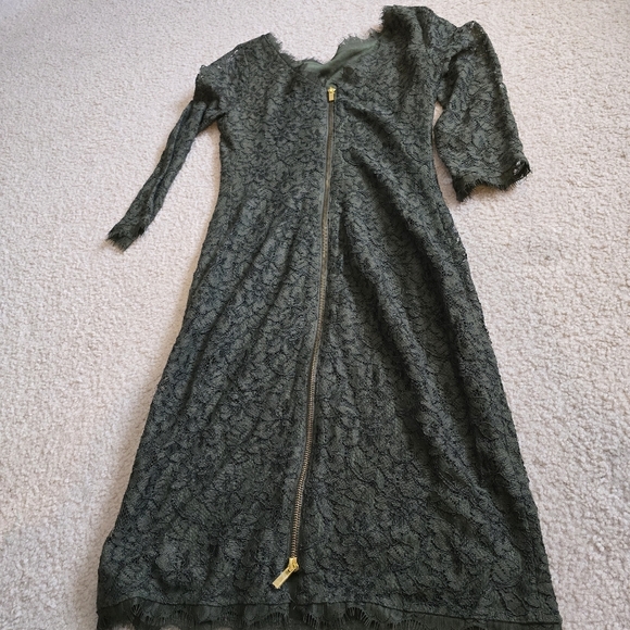 DVF DIANE von FURSTENBERG Zarita Lace dress Olive Military Celebrity $348 - Picture 11 of 15